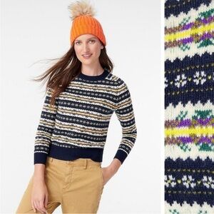 Navy Multicolor Striped Sweater